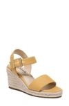 Lifestride Shoes Tango Wedge Sandal In Yellow Fabric Canvas