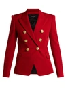 Balmain Double-breasted Grain De Poudre Wool Blazer In Red