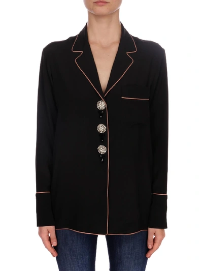 N°21 Black Silk Pyjama-style Shirt