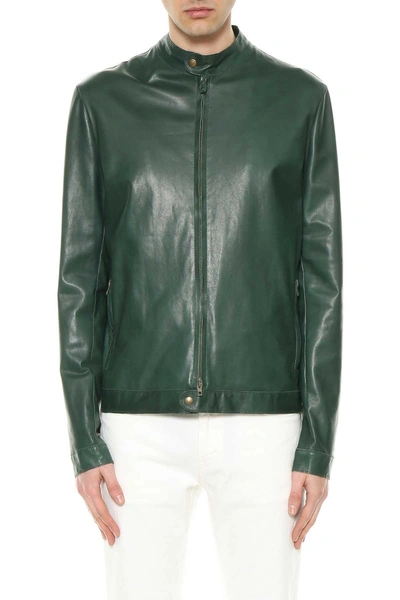 Salvatore Santoro Leather Jacket In Verde
