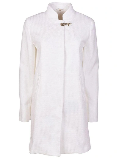 Fay Long Sleeved Trench Coat In White