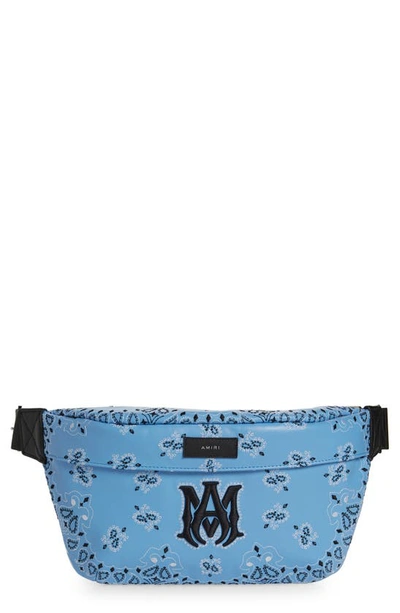 Amiri Bandana Leather Belt Bag In Carolina Blue | ModeSens