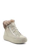 Ara Mikayal Faux Fur Lined Lace-up Boot In White