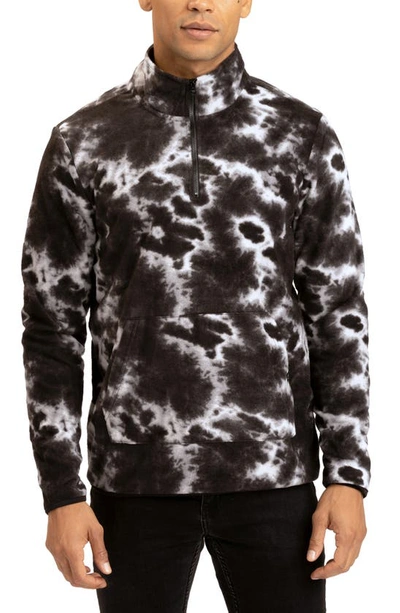 Threads 4 Thought Pershing Atomic Tie Dye Half Zip Pullover In Black Multi