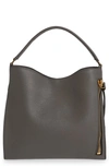 Tom Ford Small Alix Grain Leather Hobo Bag In Graphite