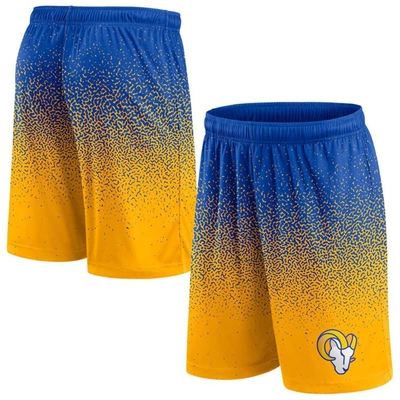 Fanatics Branded Royal/gold Los Angeles Rams Ombre Shorts In Royal,gold