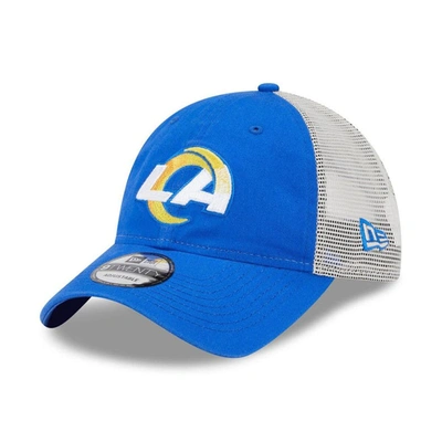 New Era Men's  Royal, Natural Los Angeles Rams Loyal 9twenty Trucker Snapback Hat In Royal,natural