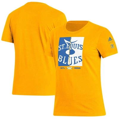 Adidas Originals Adidas Gold St. Louis Blues Reverse Retro 2.0 Playmaker T-shirt