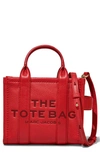 Marc Jacobs The Micro Leather Tote Bag In True Red