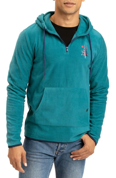 Threads 4 Thought Forest Fleece Half Zip Hoodie In Parrotfish