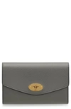 Mulberry Medium Darley Leather Continental Wallet In Charcoal
