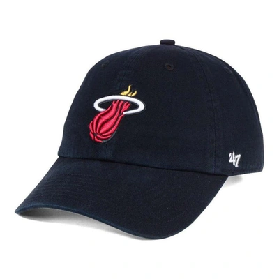 47 ' Black Miami Heat Clean Up Adjustable Hat