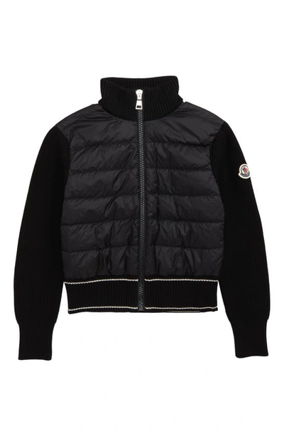Moncler Kids' Quilted Down & Knit Jacket In Black