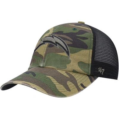 47 ' Camo Los Angeles Chargers Branson Clean Up Trucker Hat