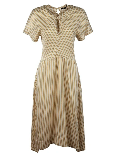 Isabel Marant Striped Dress In Yellow Ocher