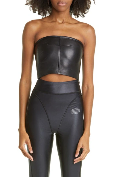 Alexander Wang Bodycon Tube Top In Leather In Black