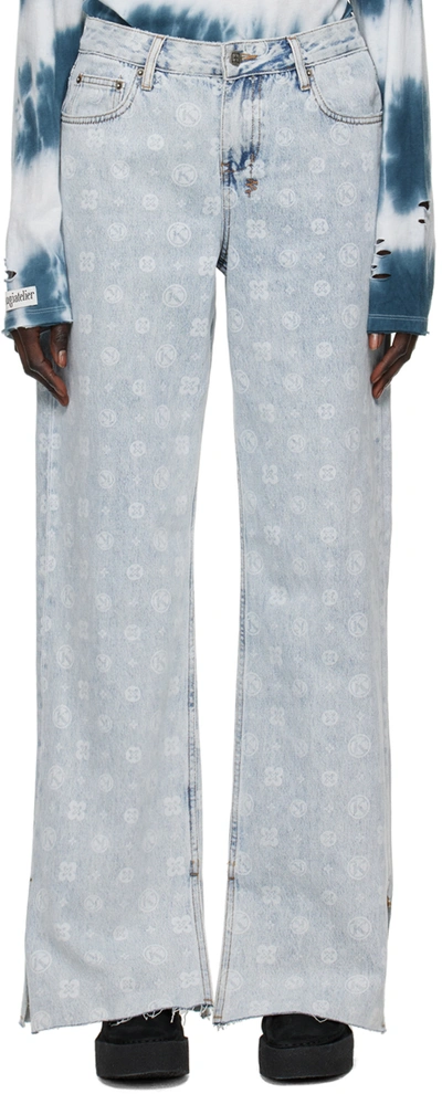 Ksubi Blue Low Rider Monogram Jeans In 098 Denim | ModeSens
