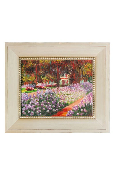 Overstock Art Artist's Garden At Giverny By Monet Hand Painted Oil Reproduction, 12.5" X 14.5" In Multi