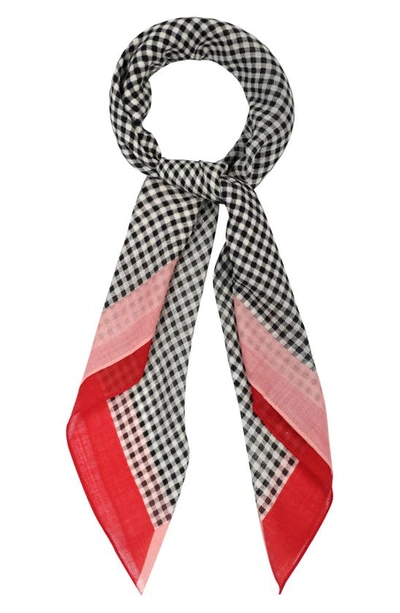 Kate Spade Party Gingham Wool Scarf In French Cream