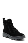 Ara Waterproof Lace-up Boot In Black Suede