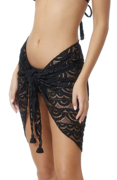Pq Swim Noah Lace Cover-up Wrap In Black
