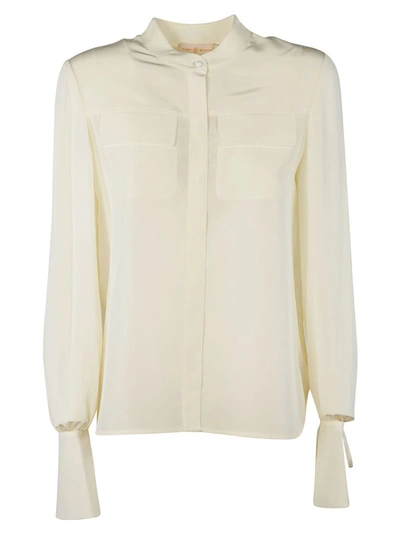 Tory Burch Band Collar Shirt In Ivory