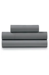 Pg Goods Luxe Cotton Percale Crisp Sheet Set In Charcoal