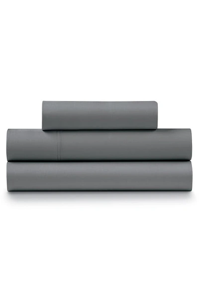 Pg Goods Luxe Cotton Percale Crisp Sheet Set In Charcoal