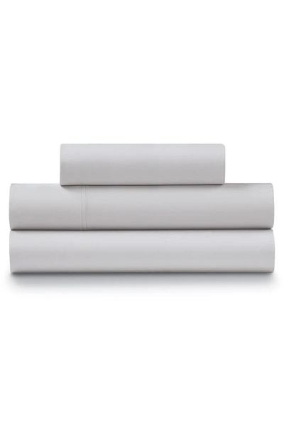 Pg Goods Luxe Cotton Percale Crisp Sheet Set In Light Gray