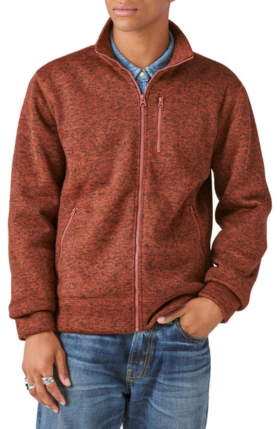 Lucky Brand Full Zip Mock Neck Jacket In Multi