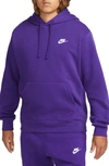 Nike Sportswear Club Hoodie In Court Purple/ White