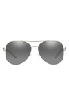 Michael Kors Chianti 58mm Aviator Sunglasses In Silver
