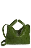 Bottega Veneta Cassette Bowling Intrecciato Leather Bag In Avocado-gold