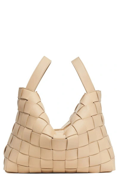 Bottega Veneta Cassette Bowling Intrecciato Leather Bag In Porridge Gold
