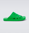 Bottega Veneta Intrecciato-rubber Sandals In Green