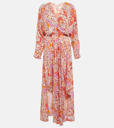 Poupette St Barth Ilona Printed Maxi Dress In Pink Sweet Bell