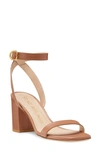 Stuart Weitzman Nearlybare Leather Ankle-strap Sandals In Tan