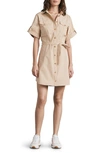 Rag & Bone Roxanne Short Sleeve Mini Utility Dress In Ltkhaki