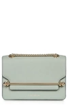 Strathberry East-west Mini Leather Chain Shoulder Bag In Sea Grass Bottle
