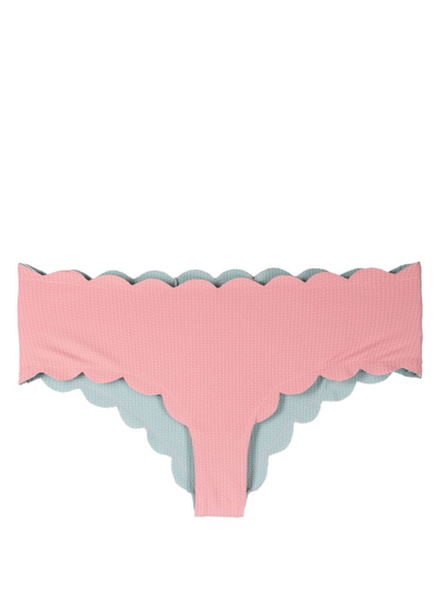 Marysia Scalloped-edge Detail Bikini Bottoms In Pink