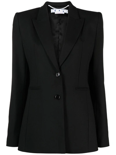 Off-white Tailored Single-breasted Blazer In Black