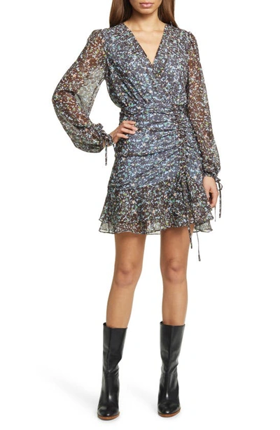 Ted Baker Cherela Printed Long Sleeve Mini Dress In Blue