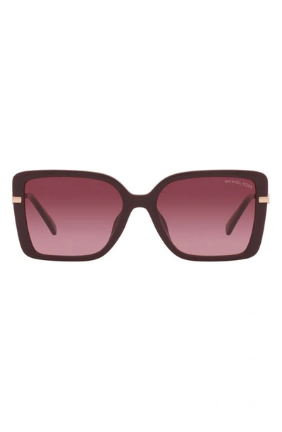 Michael Kors Castellina 55mm Gradient Square Sunglasses In Cordovan