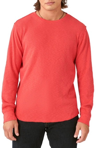 Lucky Brand Garment Dye Thermal Cotton Top In Red