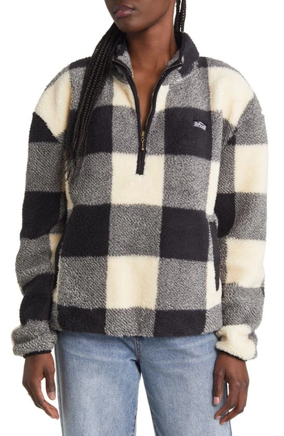 Rip Curl New Wave Polar Fleece Quarter Zip Pullover In Black