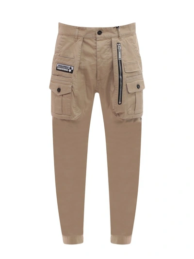 Dsquared2 Sexy Cargo Fit Trouser In Beige