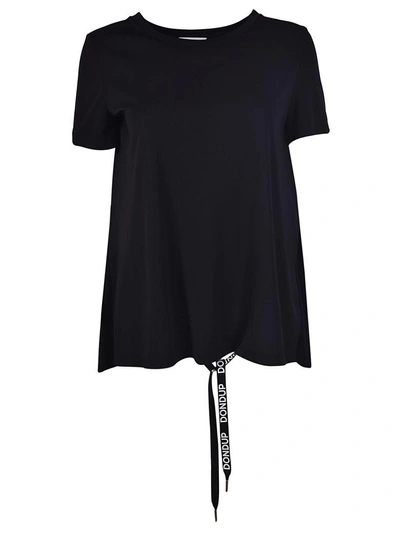 Dondup Rear Cropped T-shirt In Black