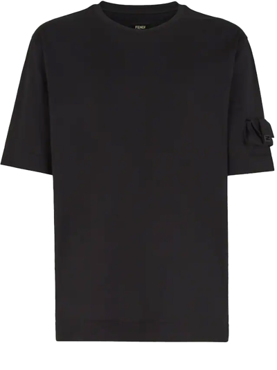 Fendi Baguette Sleeve T-shirt In Black