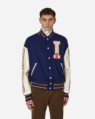 Kapital Wool I-five Varsity Jacket In Blue