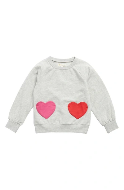 Tucker + Tate Kids' Heart Pocket Sweatshirt In Grey Lightt Heat